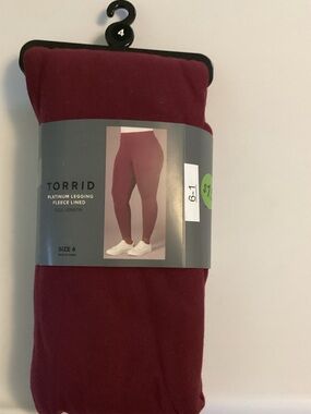 torrid Burgundy Fleece-Lined Full-Length Leggings